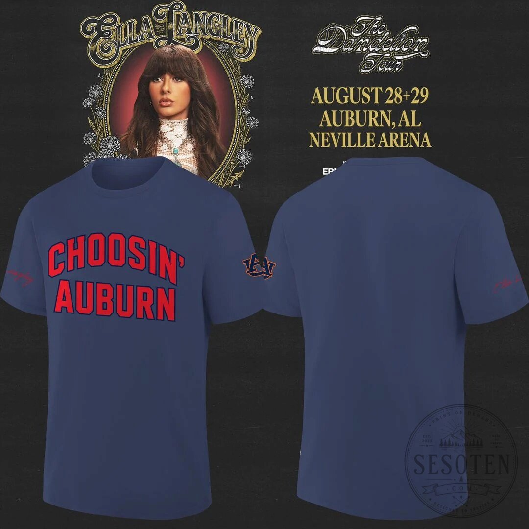 Auburn Tigers x Ella Langley The Dandelion Tour 2026 Neville Arena T-Shirt