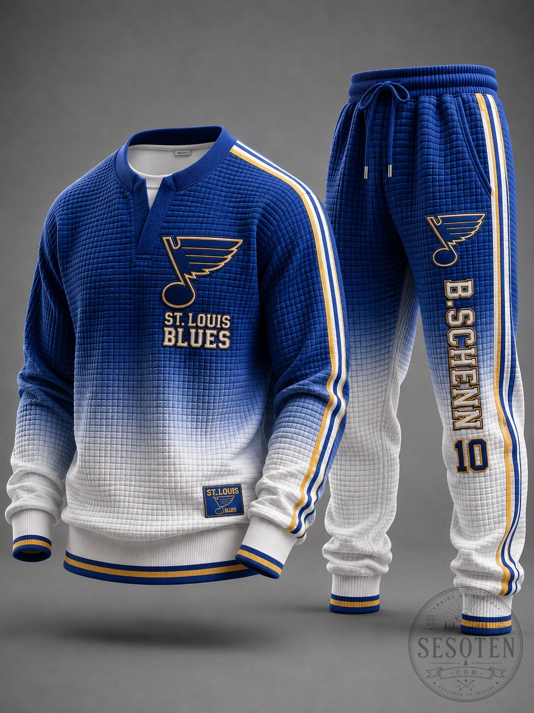 St. Louis Blues Robert Bortuzzo Number 41 NHL Hockey Team Polo Shirt