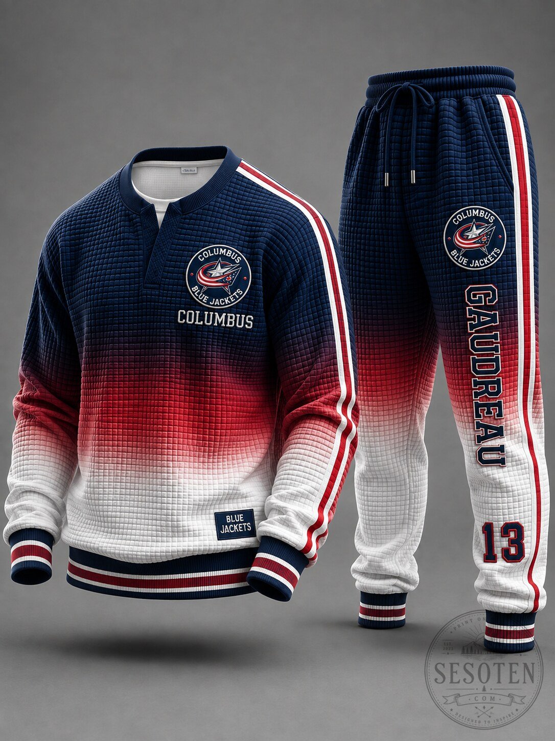 Columbus Blue Jackets Johnny Gaudreau Number 13 Fan Sweatshirt and Jogger Set