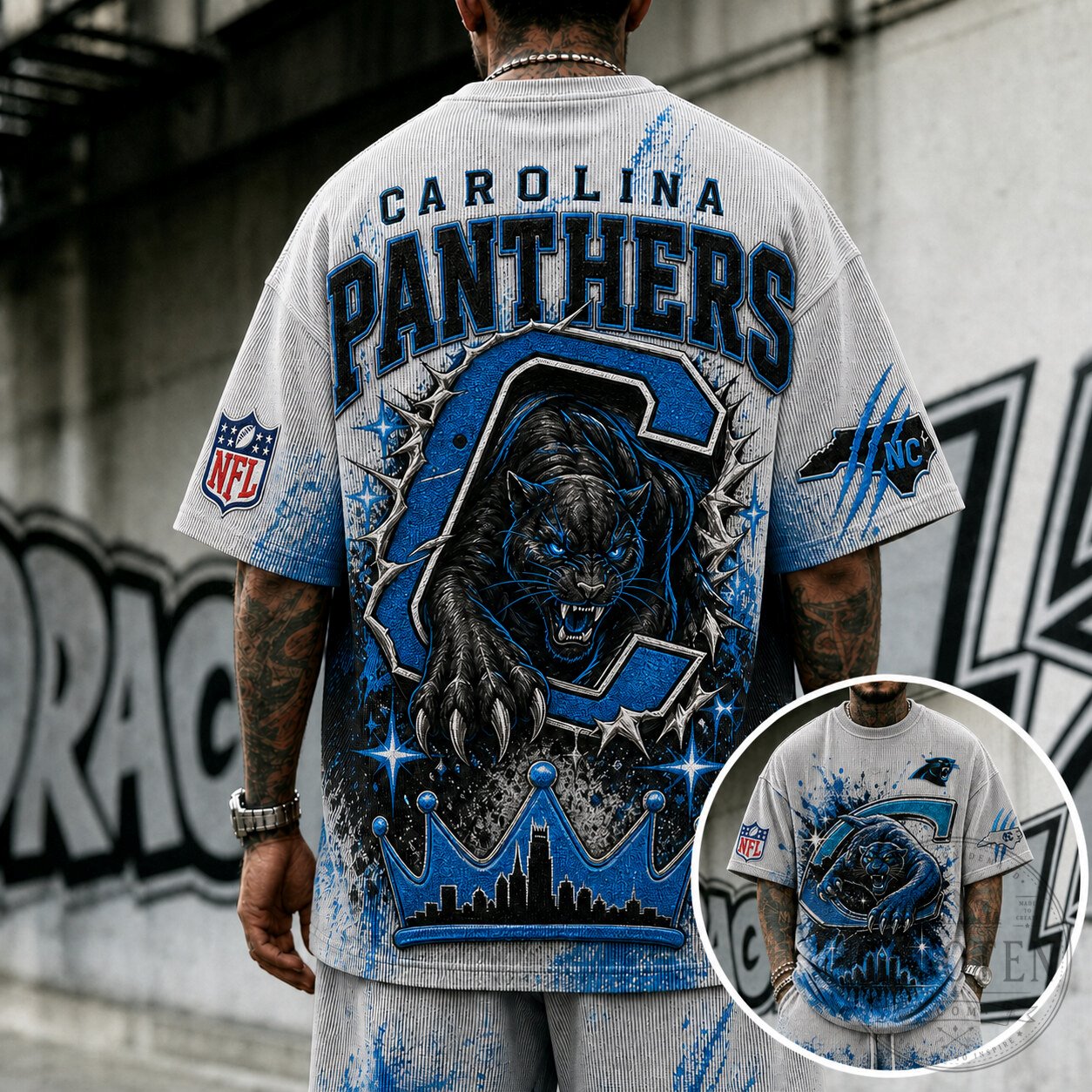Carolina Panthers NFL Football Team Black Panther Mascot T-Shirt