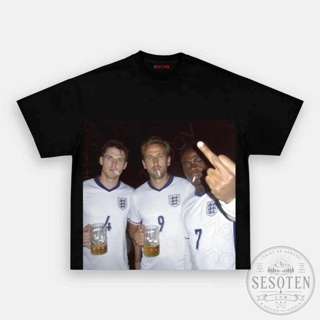 England Football Players Drinking Beer and Smoking Cigarettes T-Shirt 13 England Football Players Drinking Beer and Smoking Cigarettes T-Shirt