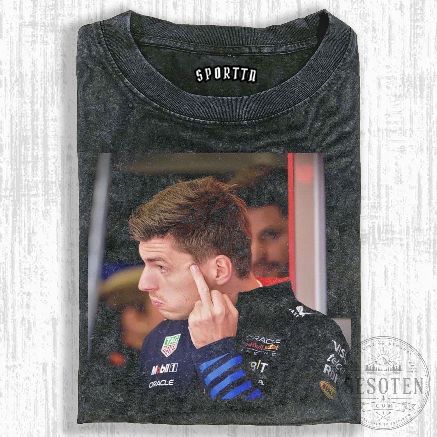 Max Verstappen Formula One Racing Driver Middle Finger Gesture T-Shirt