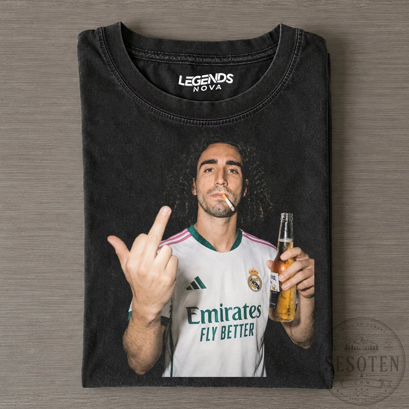 Marc Cucurella Real Madrid Football Club Funny Middle Finger T-Shirt