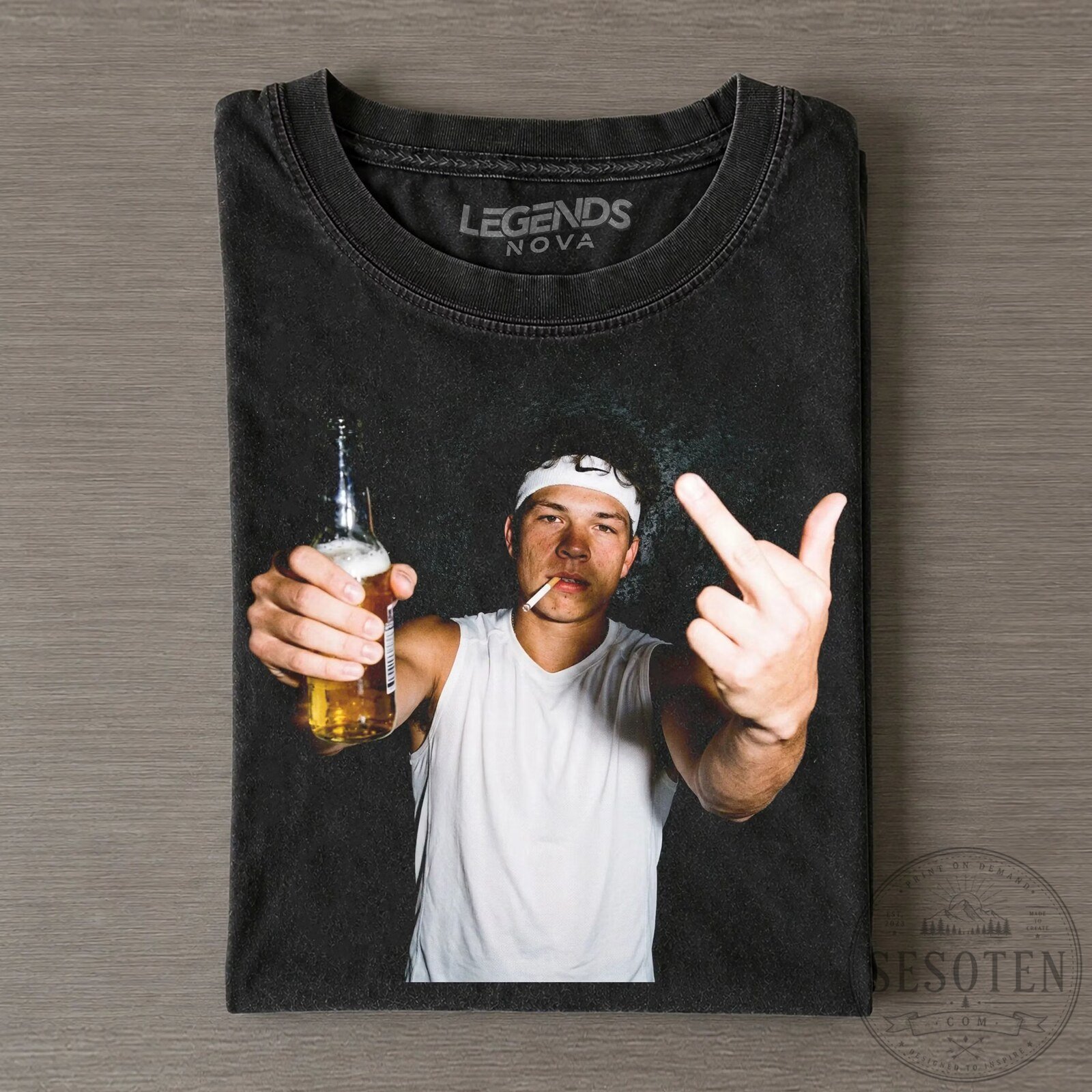 Ben Shelton Tennis Player Middle Finger Vintage Washed T-Shirt