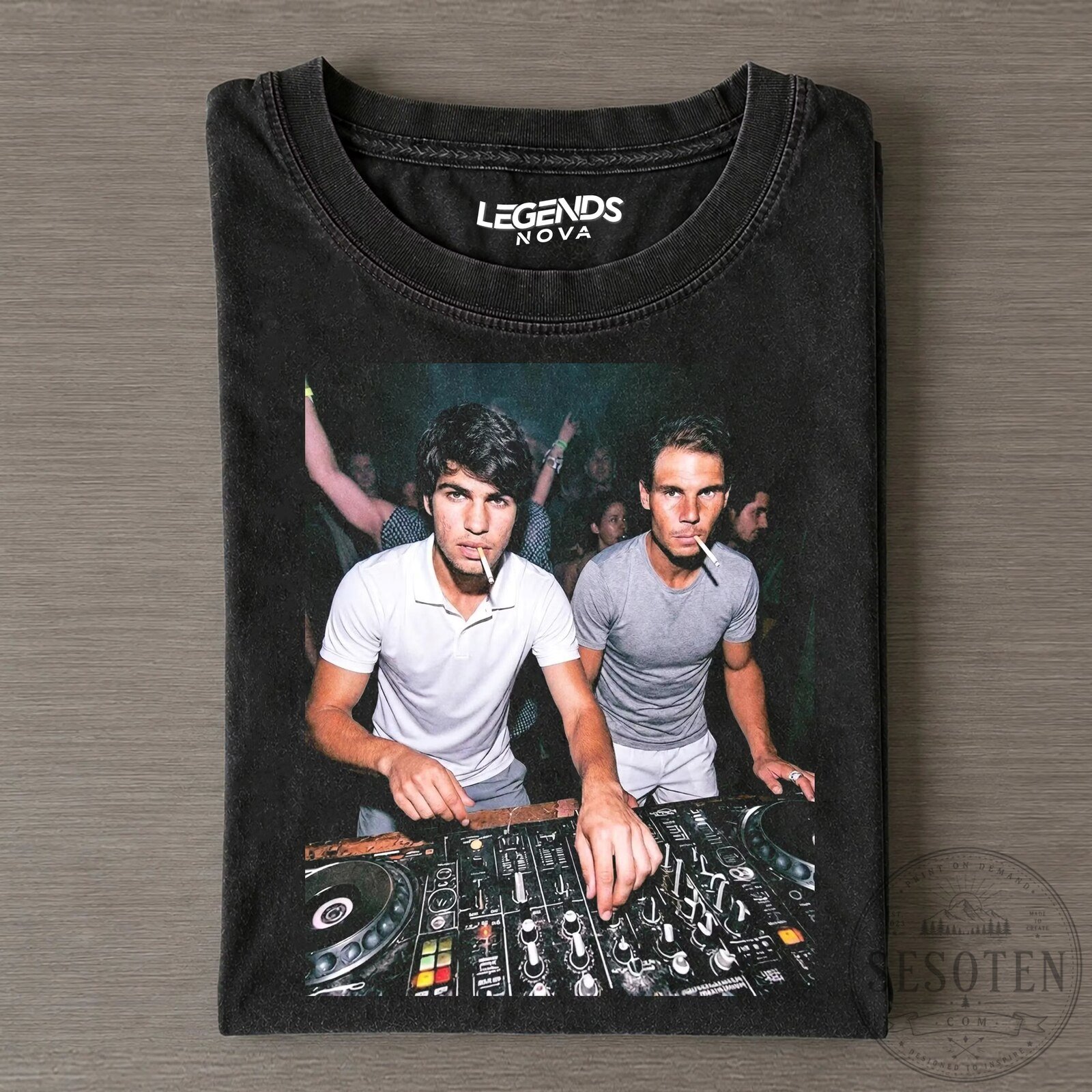Carlos Alcaraz Rafael Nadal DJ Set Tennis Legends T-Shirt