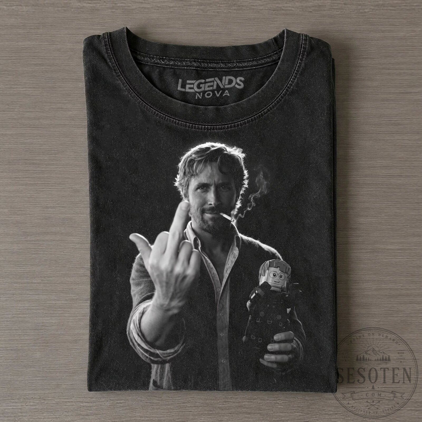 Ryan Gosling Middle Finger Smoking Alien Robot T-Shirt
