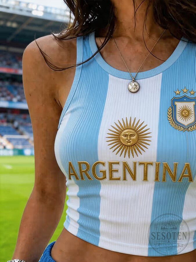 Argentina National Football Team World Cup Ribbed Tank Top 5 Argentina National Football Team World Cup Ribbed Tank Top