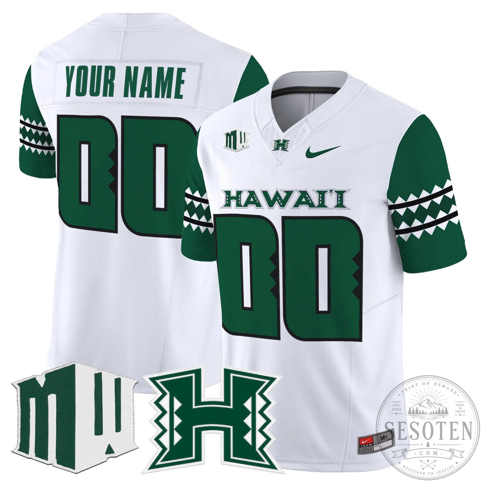Hawaii Rainbow Warriors Custom Football Jersey
