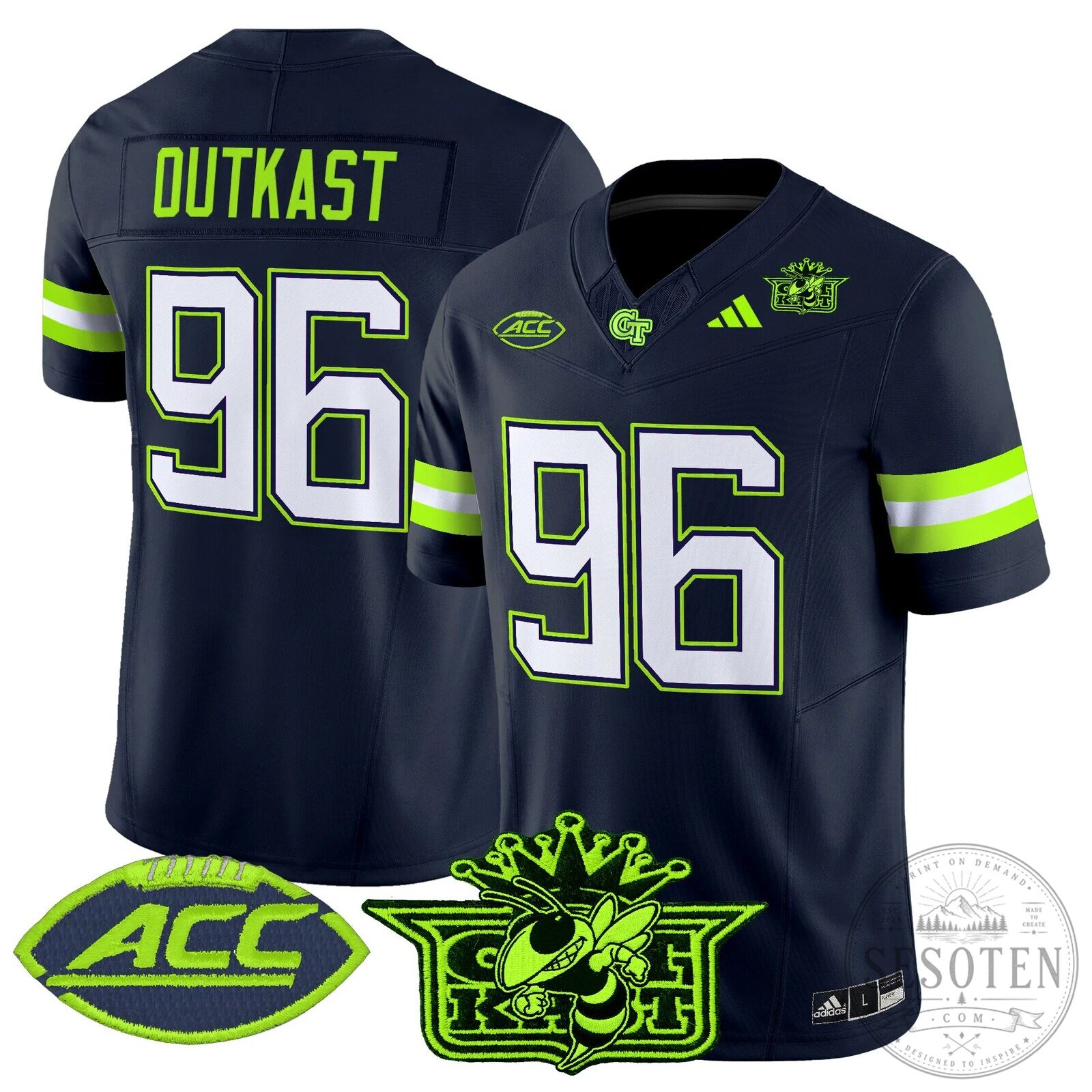 Georgia Tech Yellow Jackets Football Jersey by Outkast