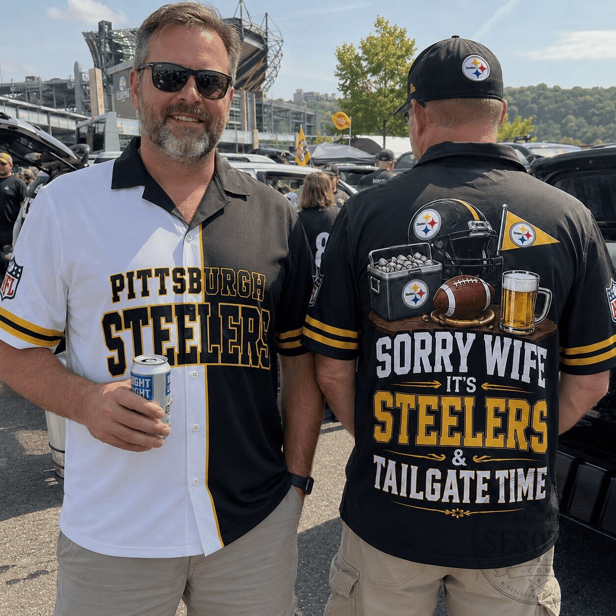 Pittsburgh Steelers Fan Hawaiian Shirt Sorry Wife It's Tailgate Time