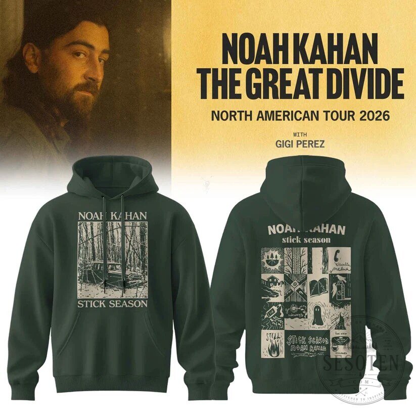 Noah Kahan The Great Divide Tour 2026 Stick Season Hoodie