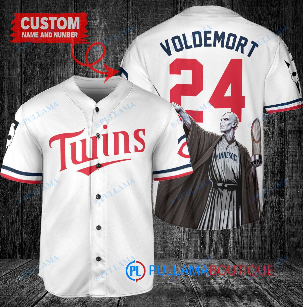 Harry Potter Custom Lord Voldemort Minnesota Twins Baseball Jersey
