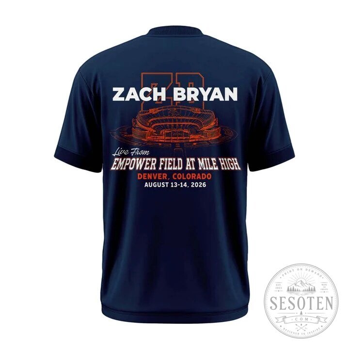 Zach Bryan Denver Broncos Empower Field Concert 2026 Tour T-Shirt 9 Zach Bryan Denver Broncos Empower Field Concert 2026 Tour T-Shirt