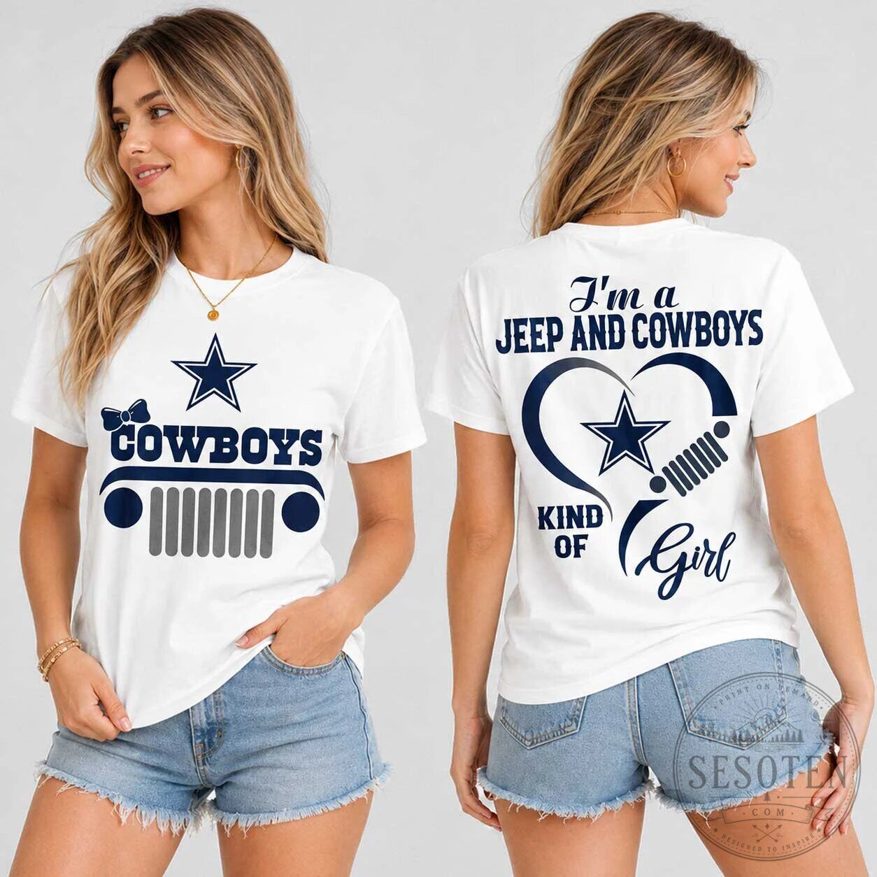 Dallas Cowboys Shirt for Women, Jeep and Cowboys Kind of Girl T-Shirt