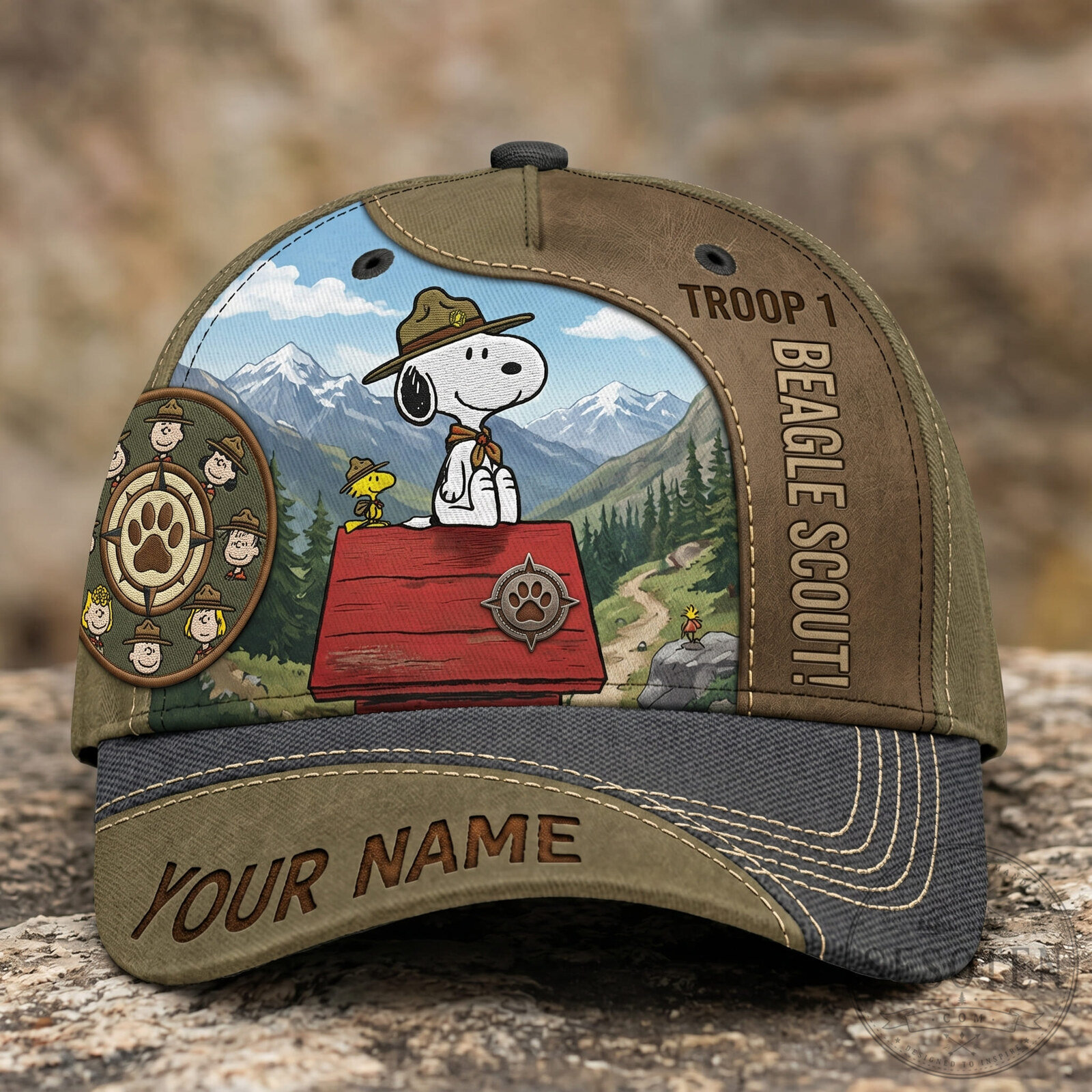 Snoopy Beagle Scout Personalized Outdoor Adventure Cap Hat