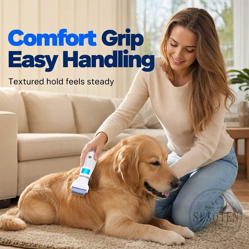 Electric Flea Comb for Pets with Vacuum Suction and Stainless Steel Teeth