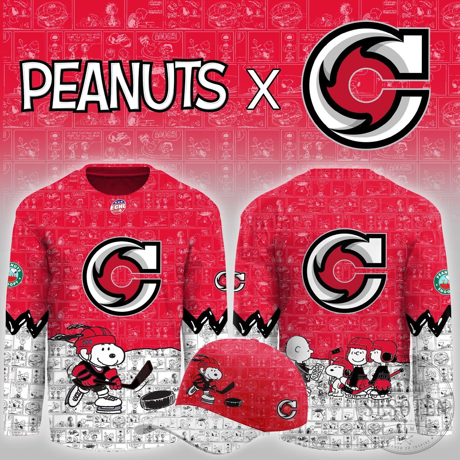 Cincinnati Cyclones Peanuts Snoopy Ice Hockey Jersey