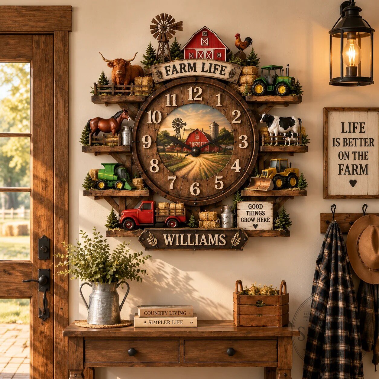 Farmers Farm Life Wall Clock, Personalized Rustic Farmhouse Decor for Home 7 Farmers Farm Life Wall Clock, Personalized Rustic Farmhouse Decor for Home