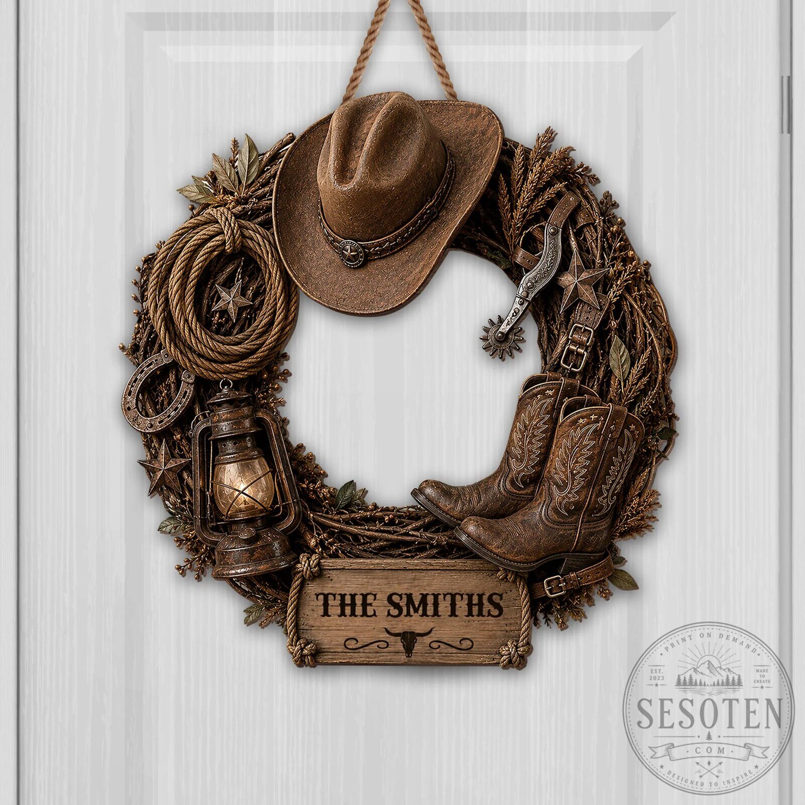 Farmers Rustic Western Cowboy Hat Boots Wreath Door Decor 11 Farmers Rustic Western Cowboy Hat Boots Wreath Door Decor