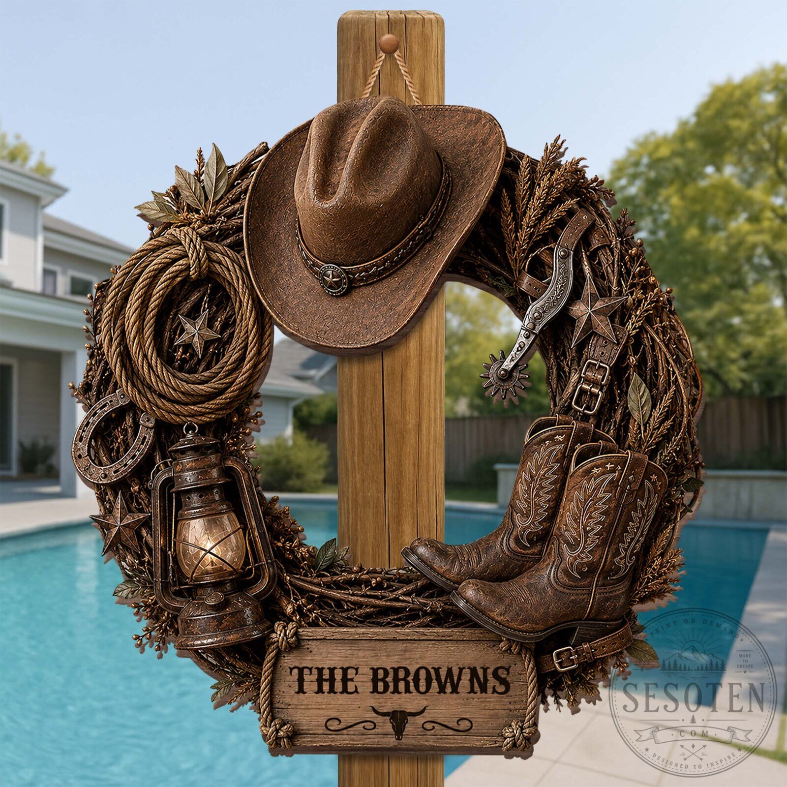 Farmers Rustic Western Cowboy Hat Boots Wreath Door Decor 12 Farmers Rustic Western Cowboy Hat Boots Wreath Door Decor