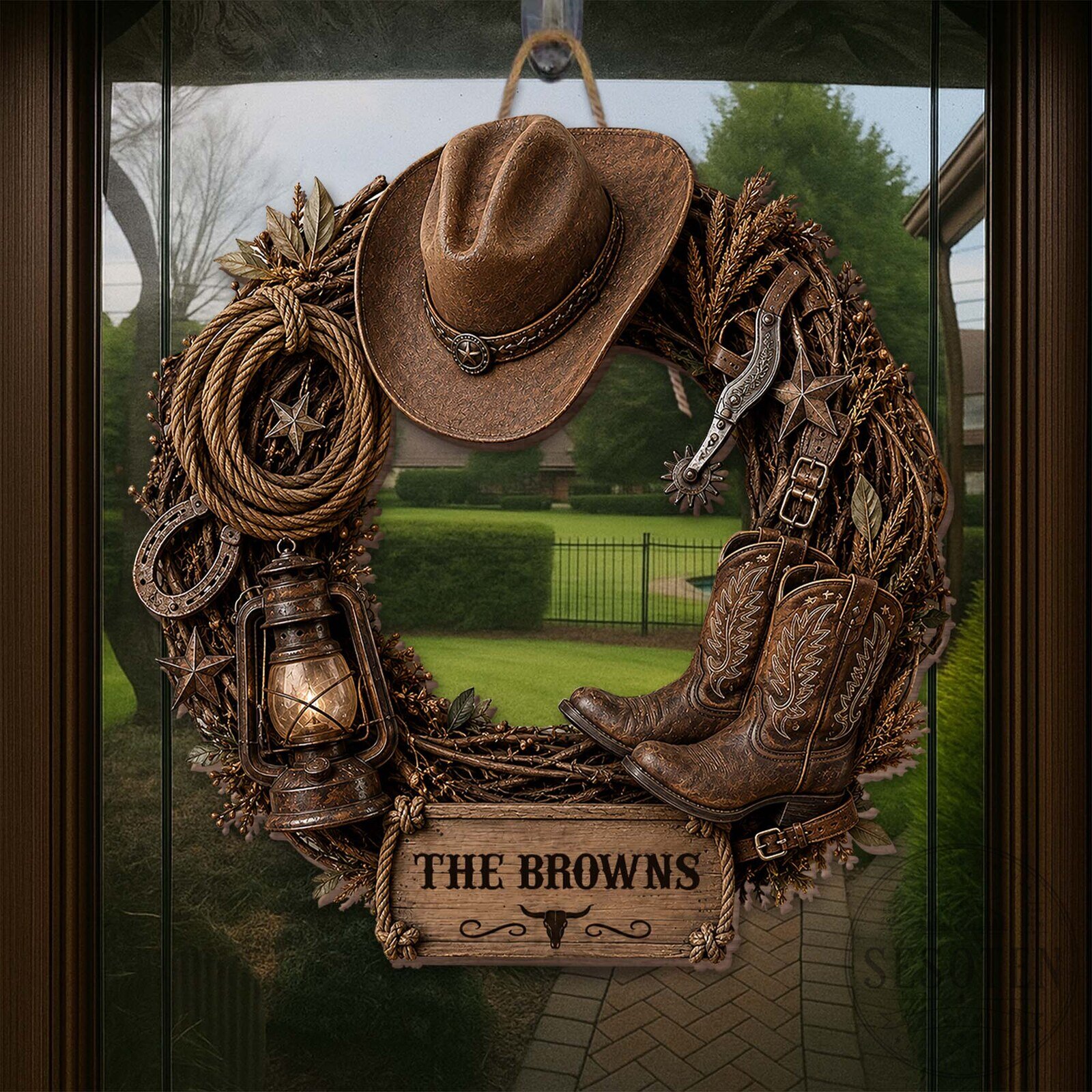Farmers Rustic Western Cowboy Hat Boots Wreath Door Decor 14 Farmers Rustic Western Cowboy Hat Boots Wreath Door Decor