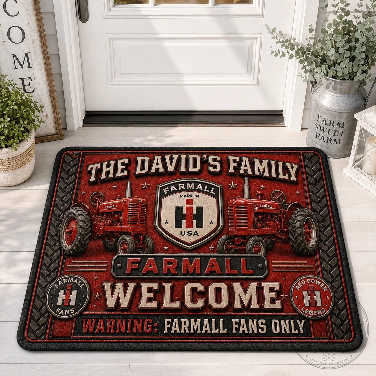 Farmall Tractor Welcome Doormat for Farmers and Farm Enthusiasts 6 Farmall Tractor Welcome Doormat for Farmers and Farm Enthusiasts