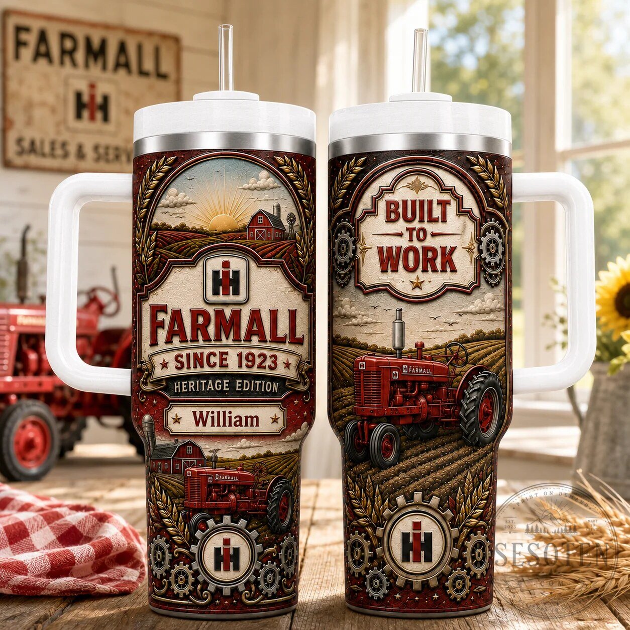 Farmers Heritage Edition Personalized Farmall Built To Work Tumbler 6 Farmers Heritage Edition Personalized Farmall Built To Work Tumbler