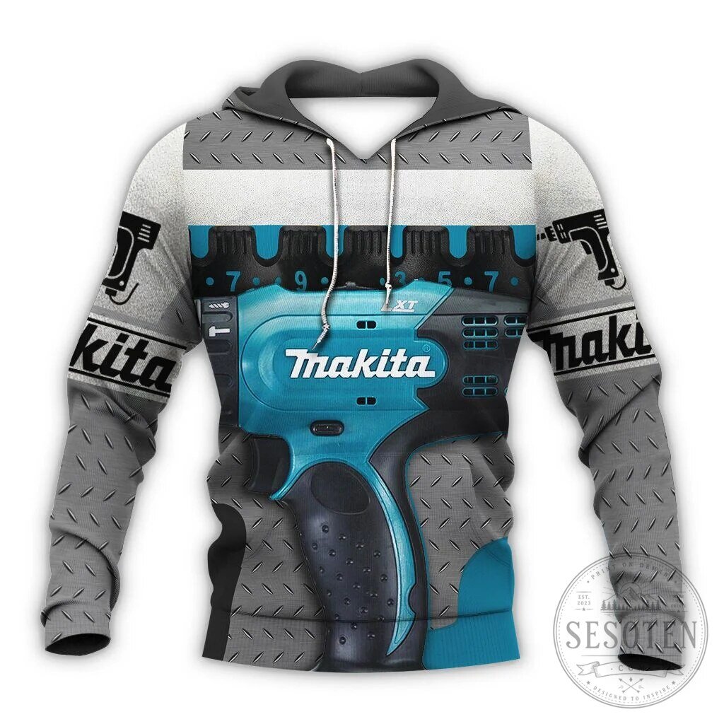 Makita Power Tool All Over Print Hoodie