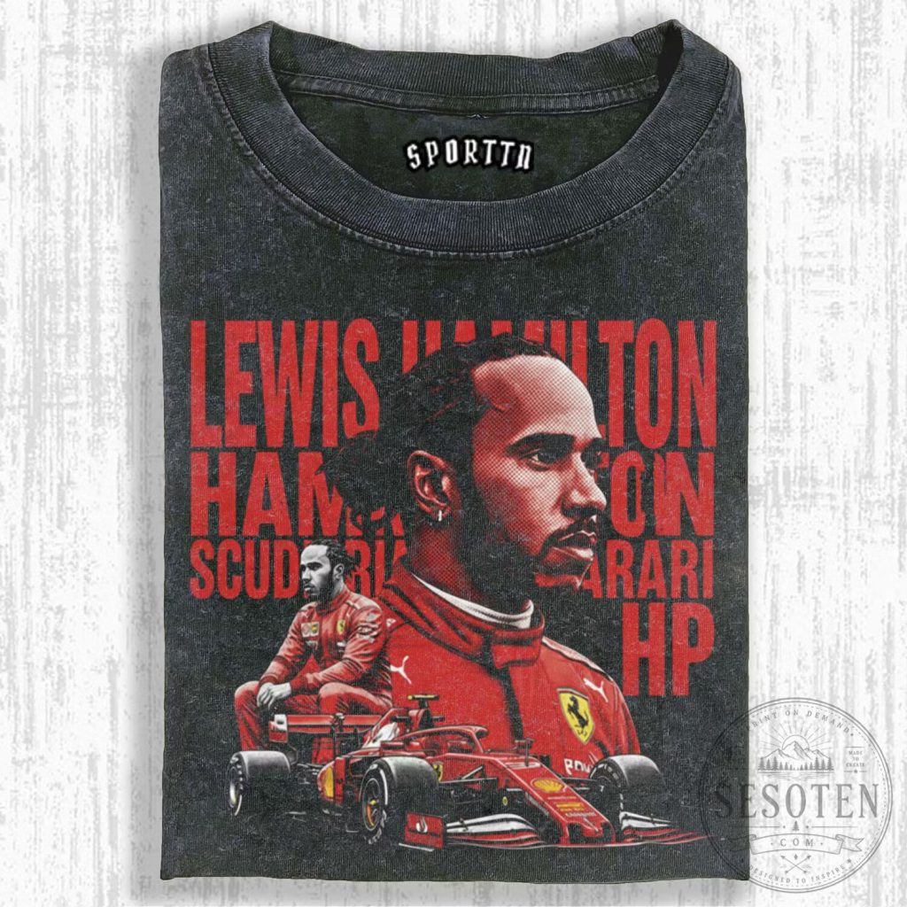 Lewis Hamilton Formula 1 Racing Legend Portrait Graphic T-Shirt 47 Lewis Hamilton Formula 1 Racing Legend Portrait Graphic T-Shirt