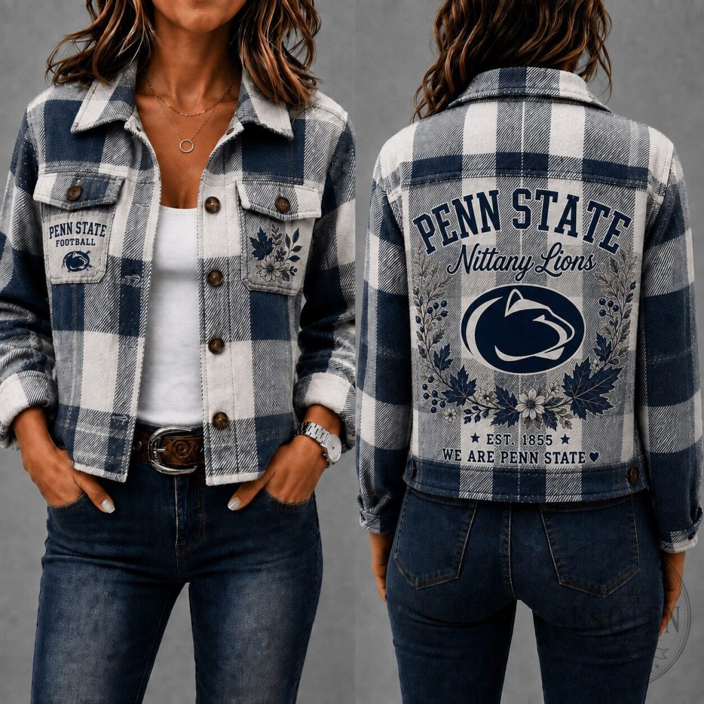 Penn State Nittany Lions Football Women's Flannel Jacket Penn State Nittany Lions Football Women's Flannel Jacket