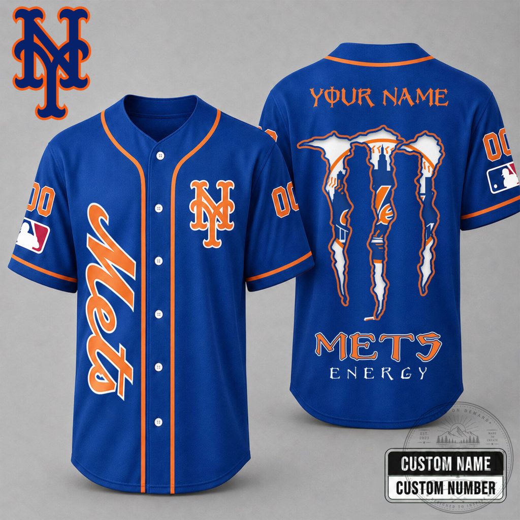 New York Mets Baseball Jersey Custom Name Number Monster Energy New York Mets Baseball Jersey Custom Name Number Monster Energy