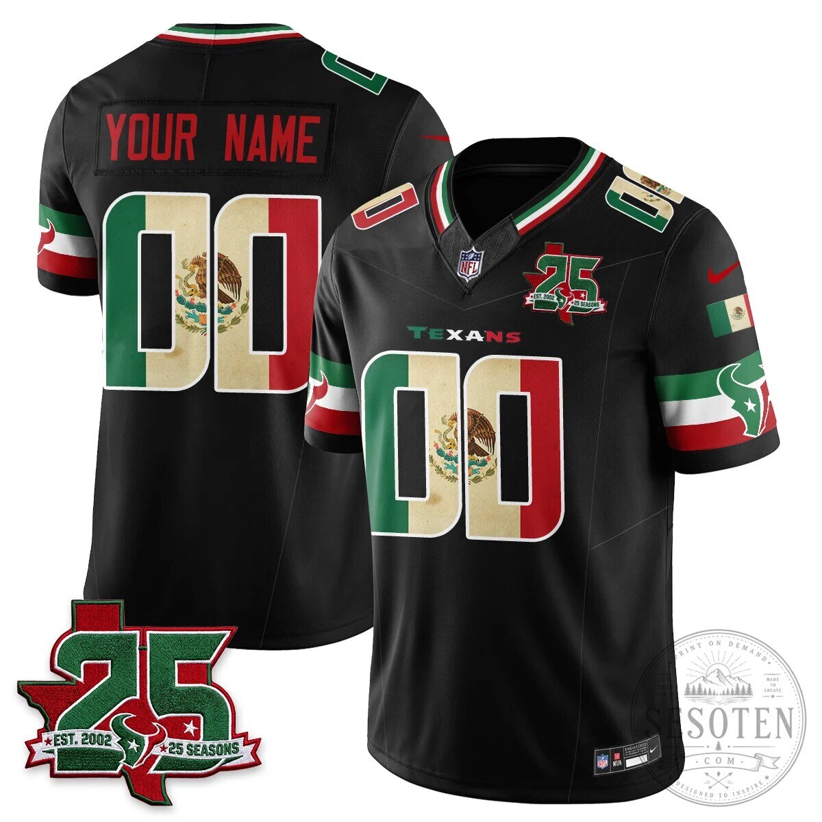 Houston Texans 25 Seasons Mexico Style Football Jersey