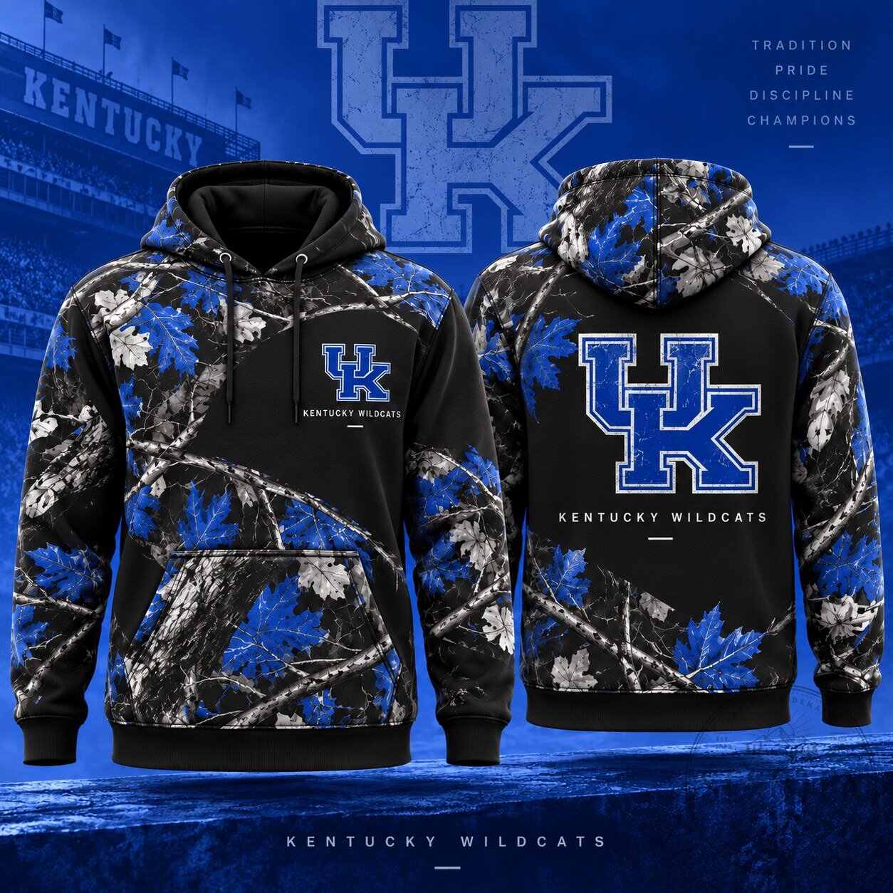 Kentucky Wildcats Woodland Camouflage Pullover Hoodie