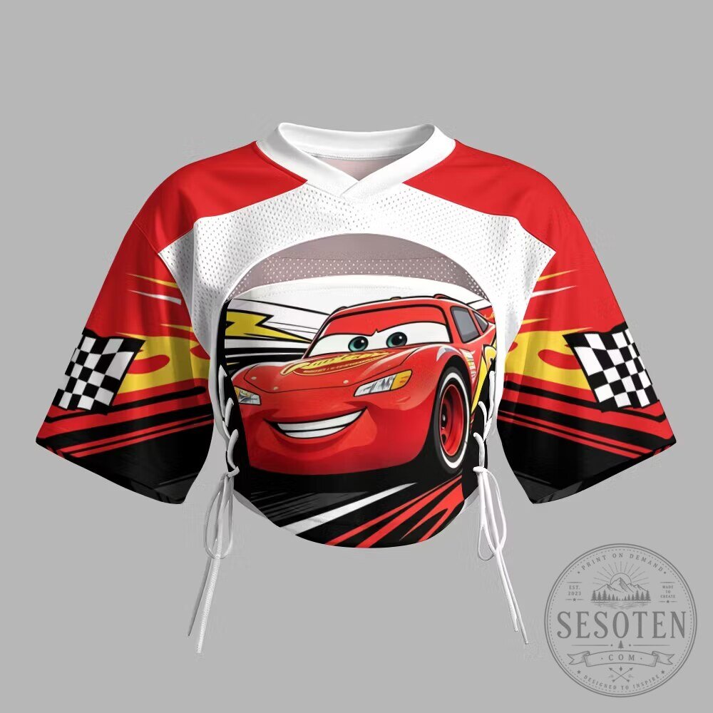 Lightning McQueen Disney Pixar Cars Racing Red Short-Sleeve Jersey