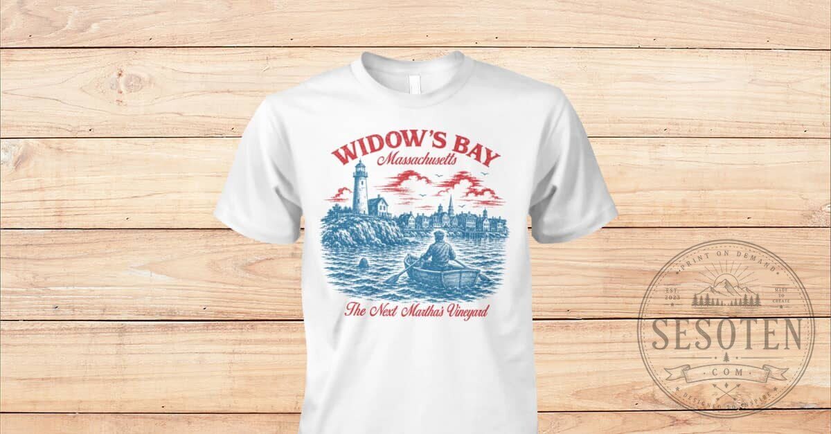 Widow's Bay Massachusetts 1d Fan Merch T-Shirt, Fictional Town Travel Poster Tee