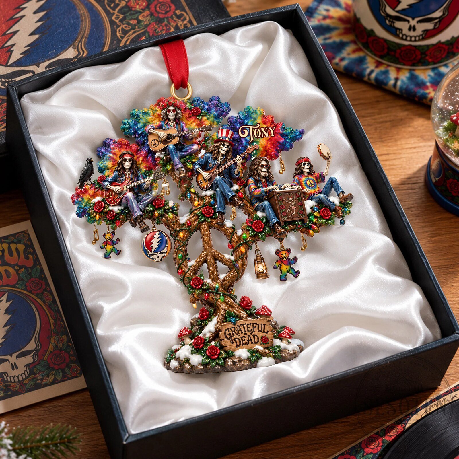 Grateful Dead Peace Tree Band Christmas Ornament Personalized Music Lover Gift 9 Grateful Dead Peace Tree Band Christmas Ornament Personalized Music Lover Gift