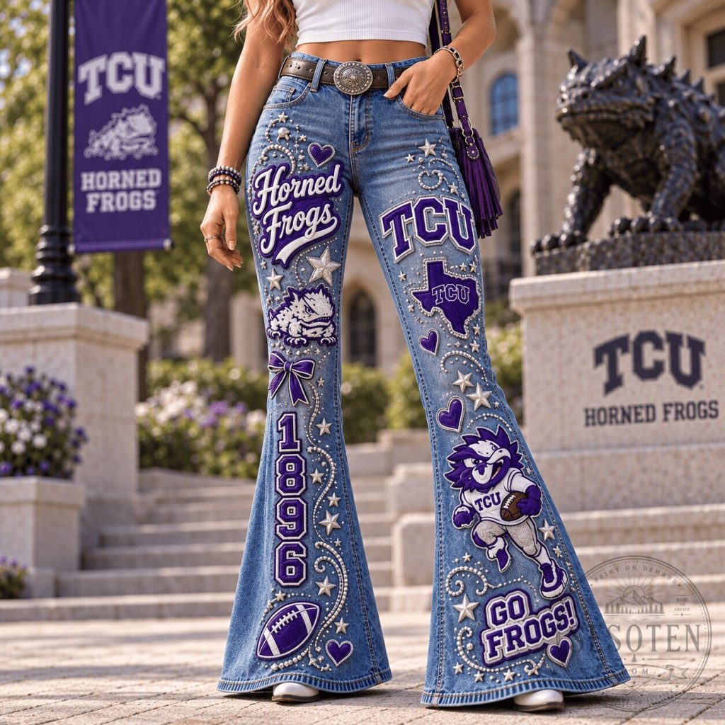 Texas Christian University Horned Frogs Flared Jeans 56 Texas Christian University Horned Frogs Flared Jeans
