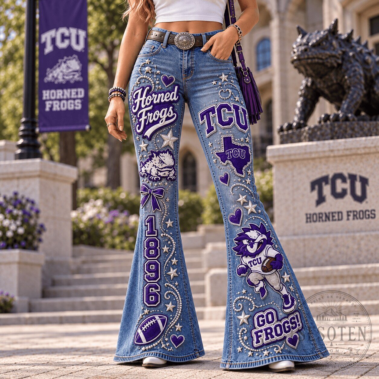 Texas Christian University Horned Frogs Flared Jeans