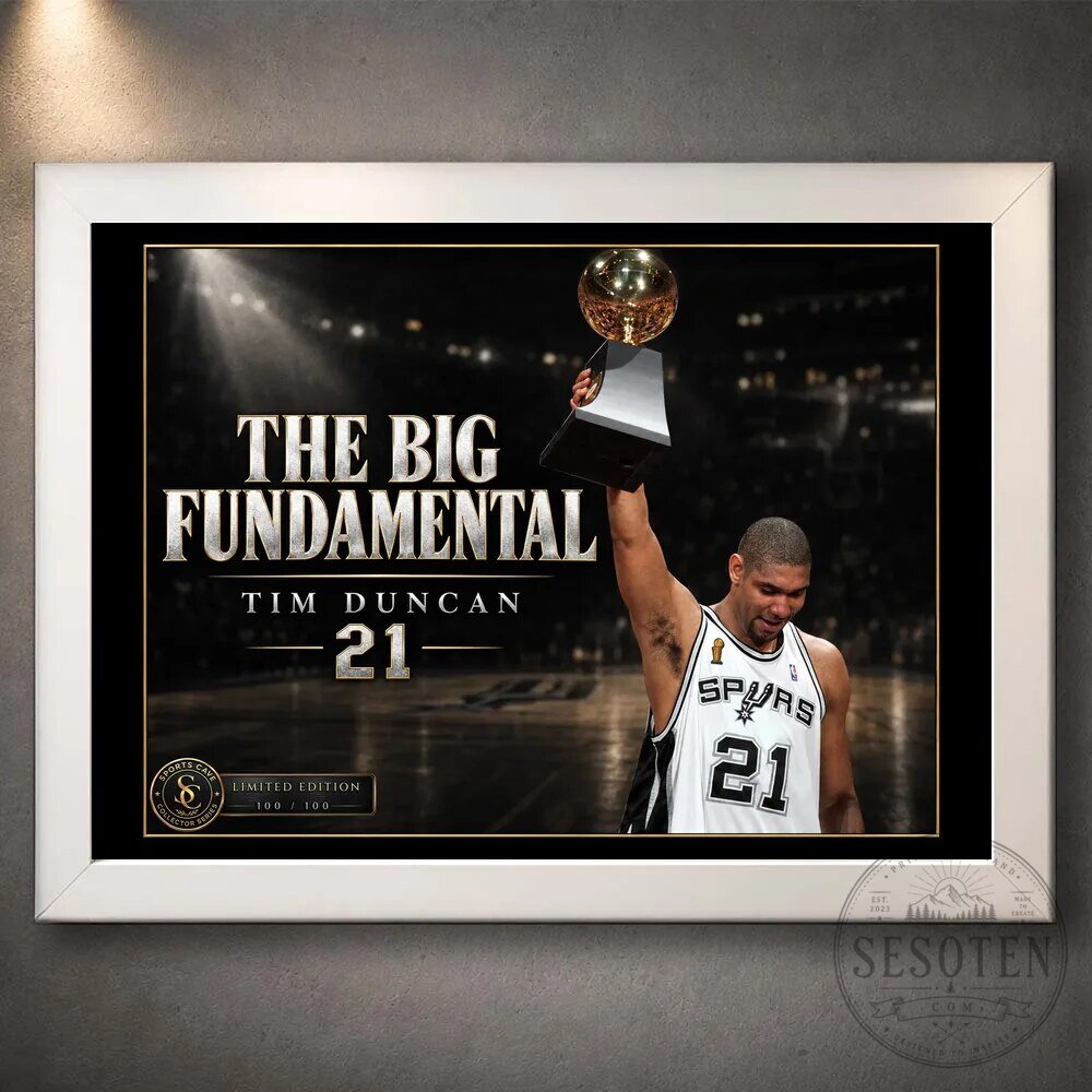 Tim Duncan The Big Fundamental NBA Basketball Player Framed Wall Art Poster 18 Tim Duncan The Big Fundamental NBA Basketball Player Framed Wall Art Poster