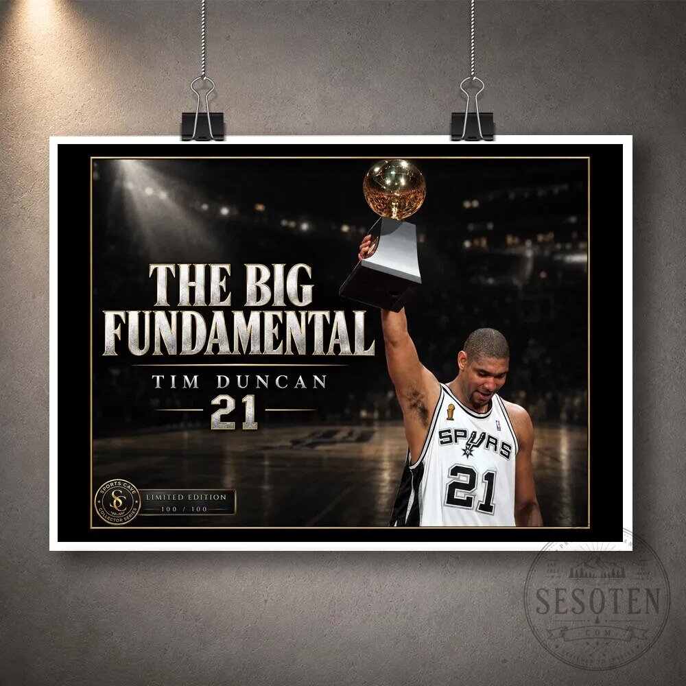 Tim Duncan The Big Fundamental NBA Basketball Player Framed Wall Art Poster 19 Tim Duncan The Big Fundamental NBA Basketball Player Framed Wall Art Poster