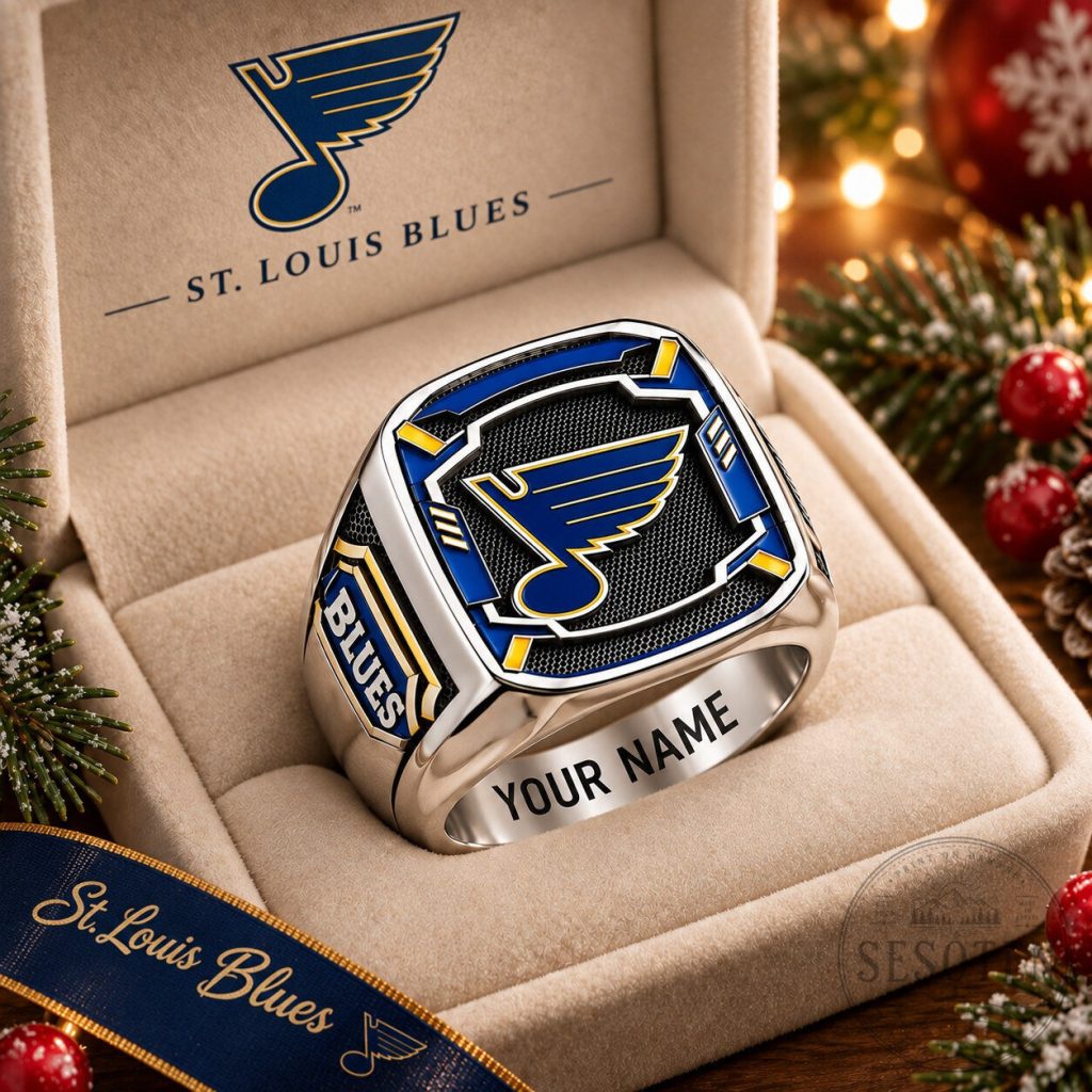 St. Louis Blues NHL Team Custom Engraved Ring for Hockey Fan Gift St. Louis Blues NHL Team Custom Engraved Ring for Hockey Fan Gift