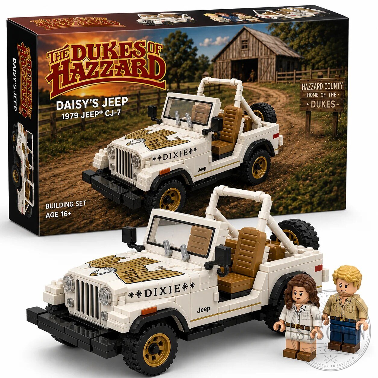 The Dukes of Hazzard Daisy's Jeep CJ-7 Building Set