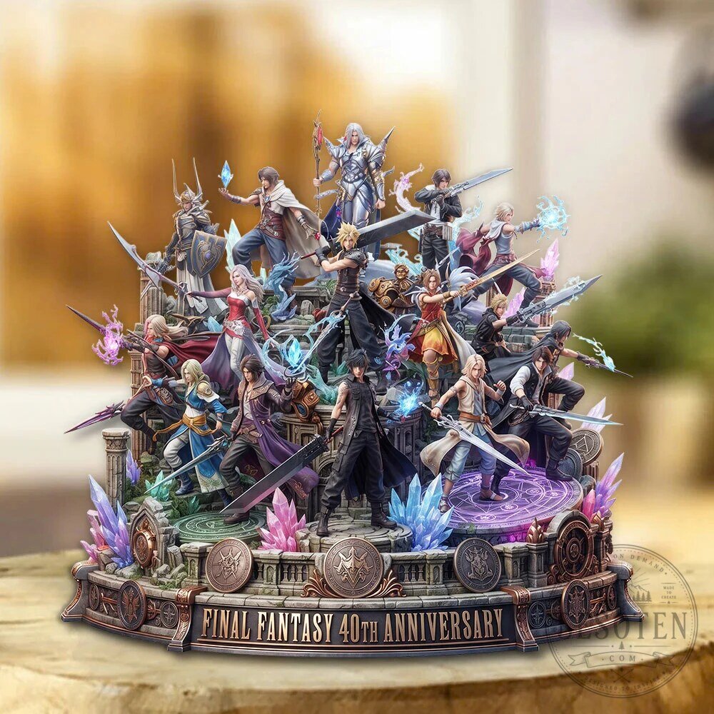 Final Fantasy 40th Anniversary Collectible Acrylic Plaque Display