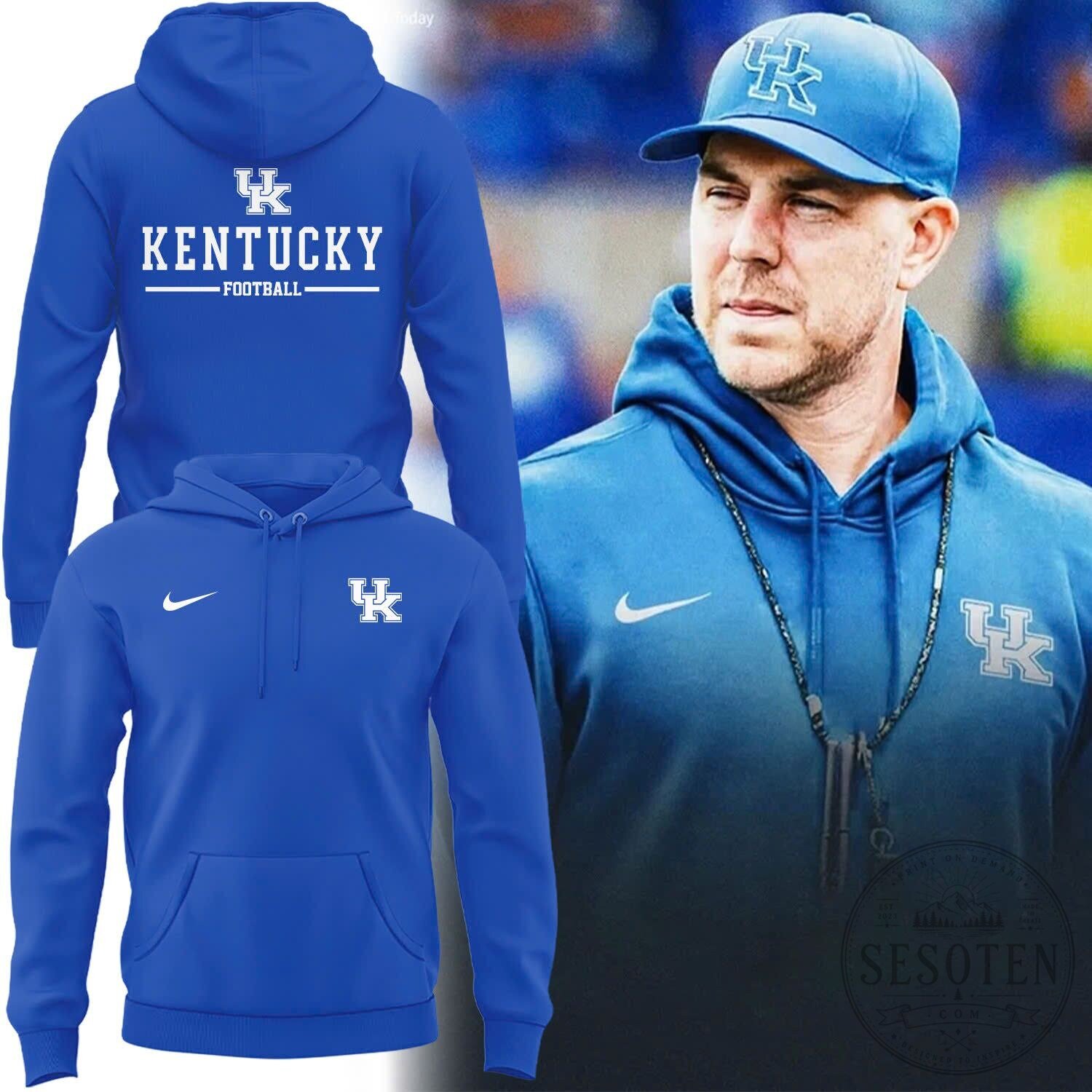 Kentucky Wildcats Football Will Stein Blue Pullover Hoodie