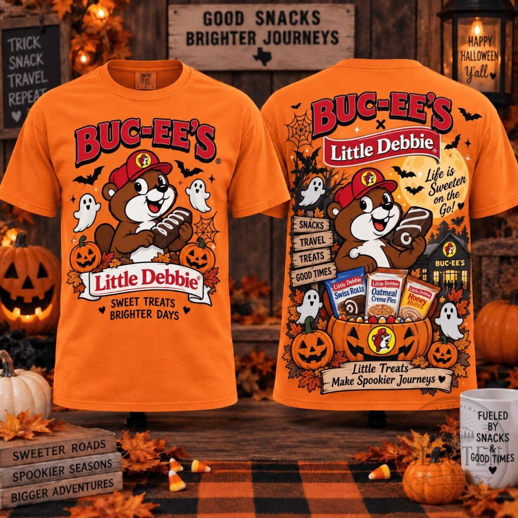 Buc-ee's Halloween Shirt Little Debbie Snack Mascot Ghost Graphic T-Shirt Buc-ee's Halloween Shirt Little Debbie Snack Mascot Ghost Graphic T-Shirt