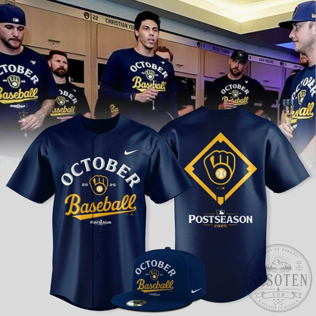 Milwaukee Brewers 2025 Navy Blue Postseason Jersey for October Baseball Milwaukee Brewers 2025 Navy Blue Postseason Jersey for October Baseball