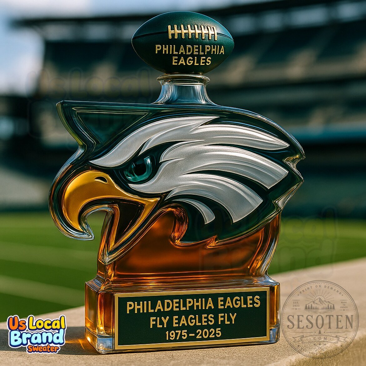 Philadelphia Eagles Fly Eagles Fly 50th Anniversary Whiskey Decanter