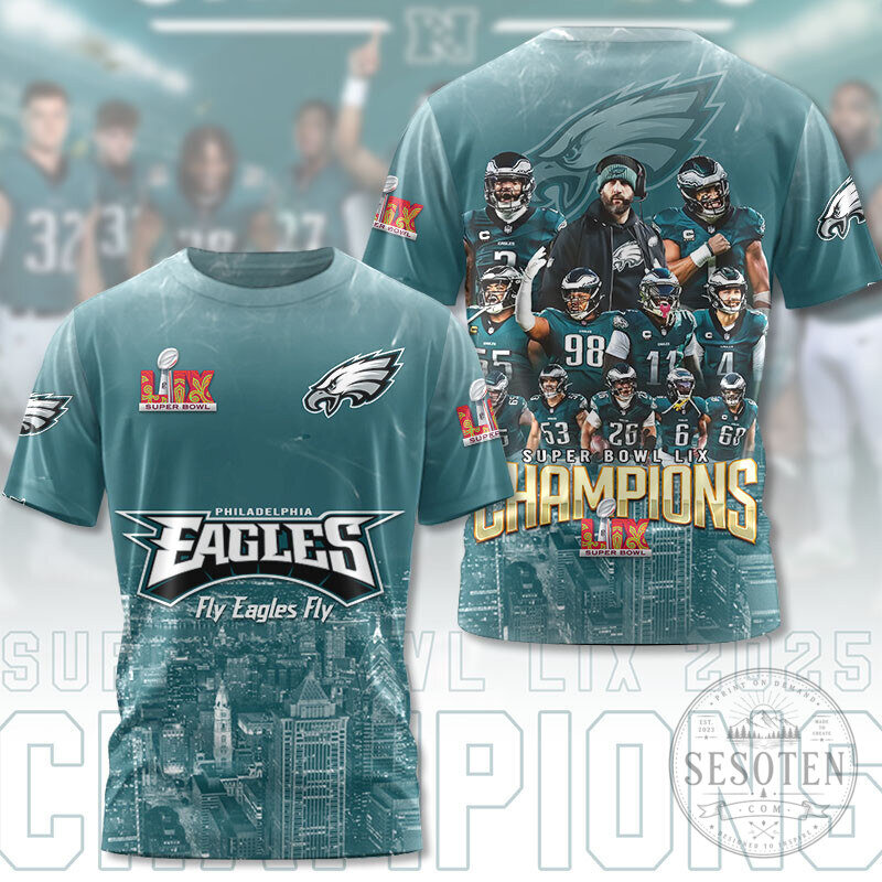 Fly Eagles Fly Philadelphia Super Bowl LIX 2025 Champions T-Shirt