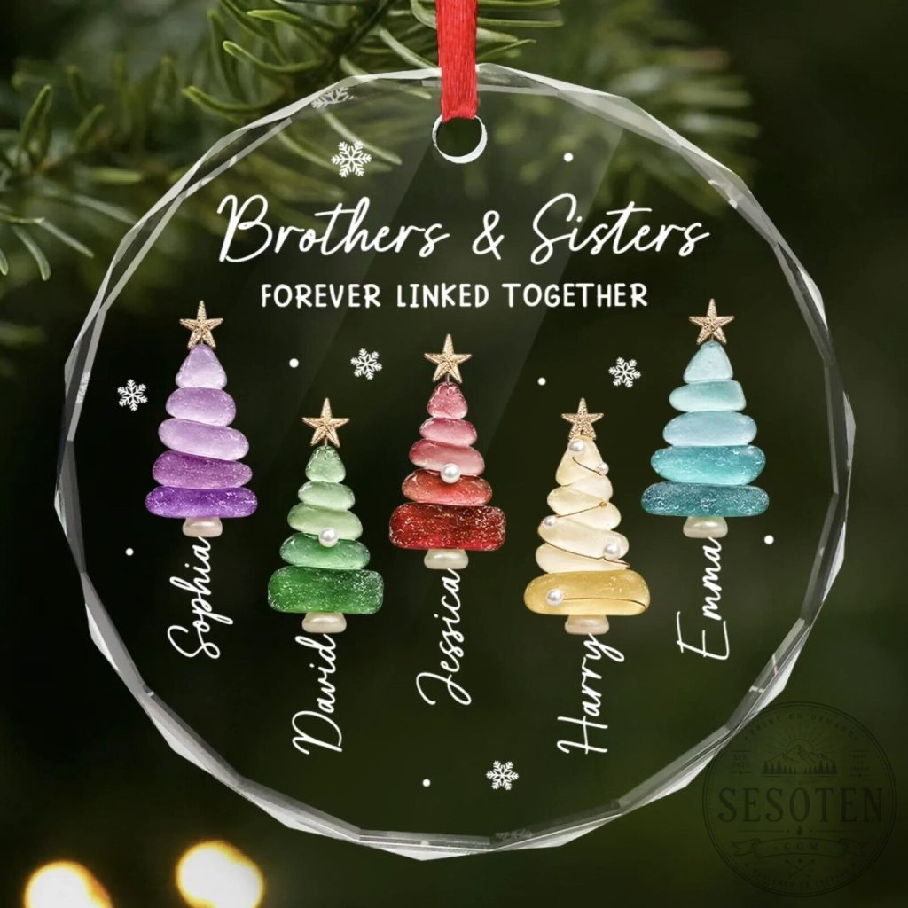 Here We Go, Brothers and Sisters Forever Linked Together Personalized Christmas Ornament Here We Go, Brothers and Sisters Forever Linked Together Personalized Christmas Ornament
