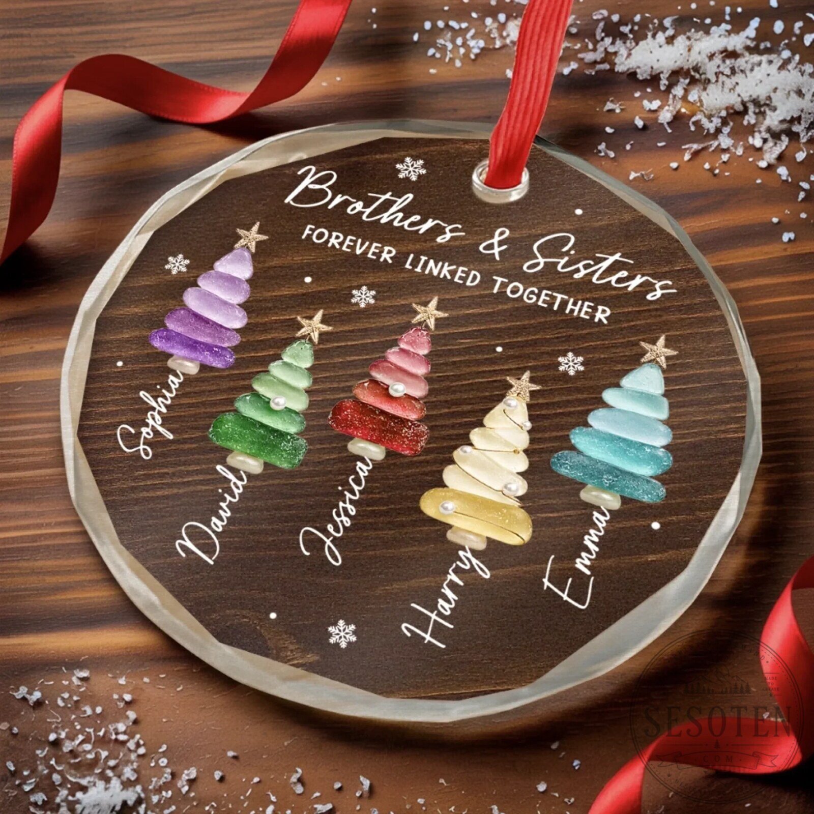 Here We Go, Brothers and Sisters Forever Linked Together Personalized Christmas Ornament 11 Here We Go, Brothers and Sisters Forever Linked Together Personalized Christmas Ornament